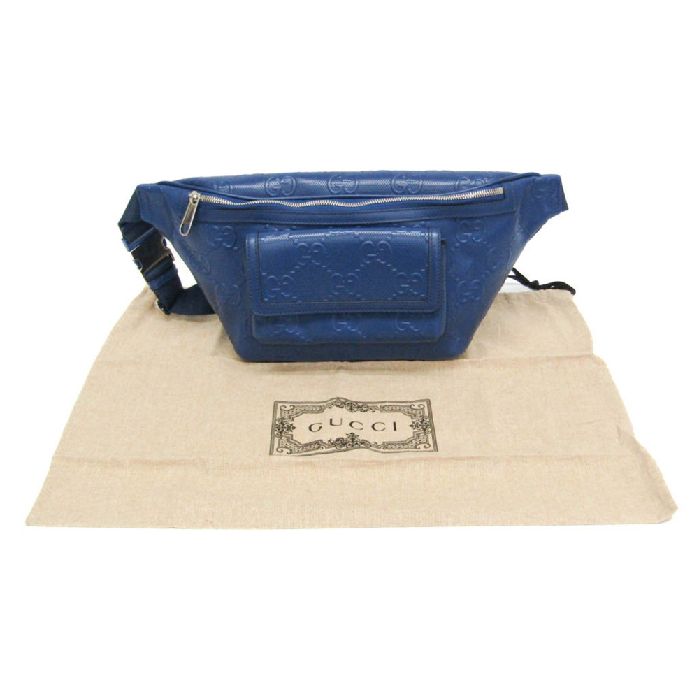 GUCCI Blue Leather Fanny Pack - Picture 2 of 12